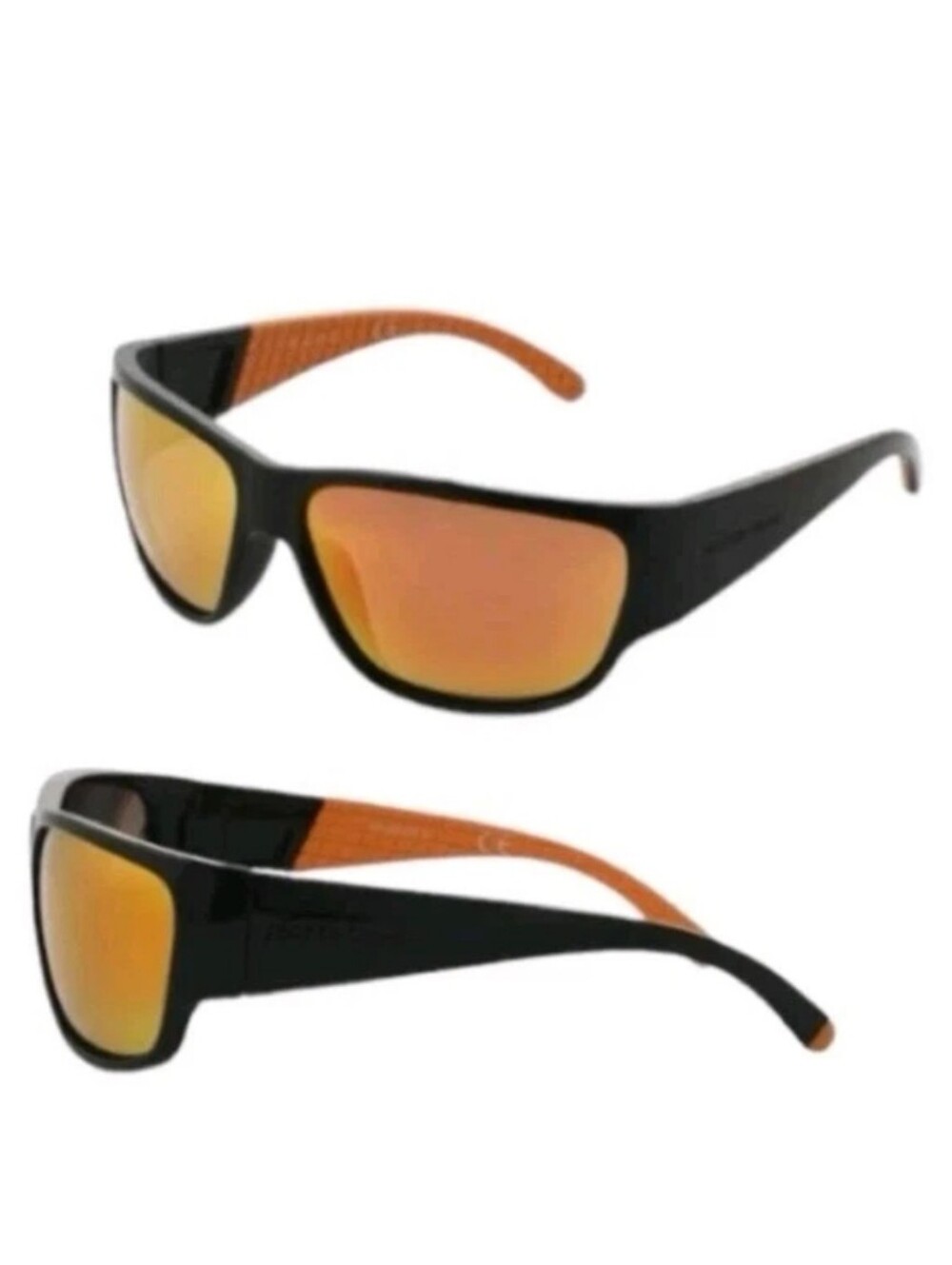 Foster Grant Men's Sunglasses Advance Comfort Black Orange Active Outdoorsy Nwt